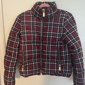 Stylish Michael Kors plaid puffer jacket
